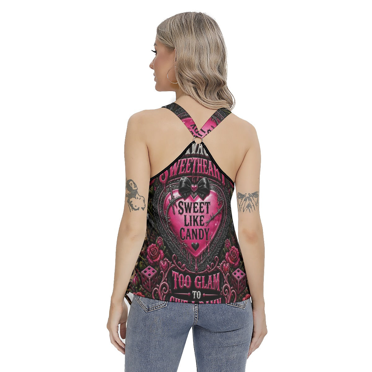 Sweet like Candy Racing Tank Top With Irregular Hem