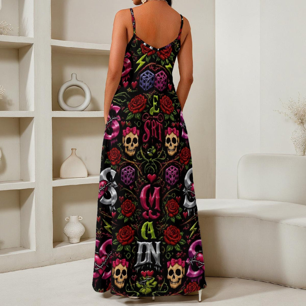 Too Glam to give a Damn Elegant V-Neck Maxi Dress
