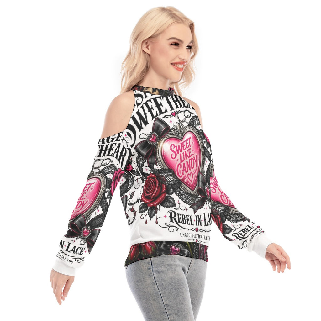Sweet like Candy Cold Shoulder Sweatirt