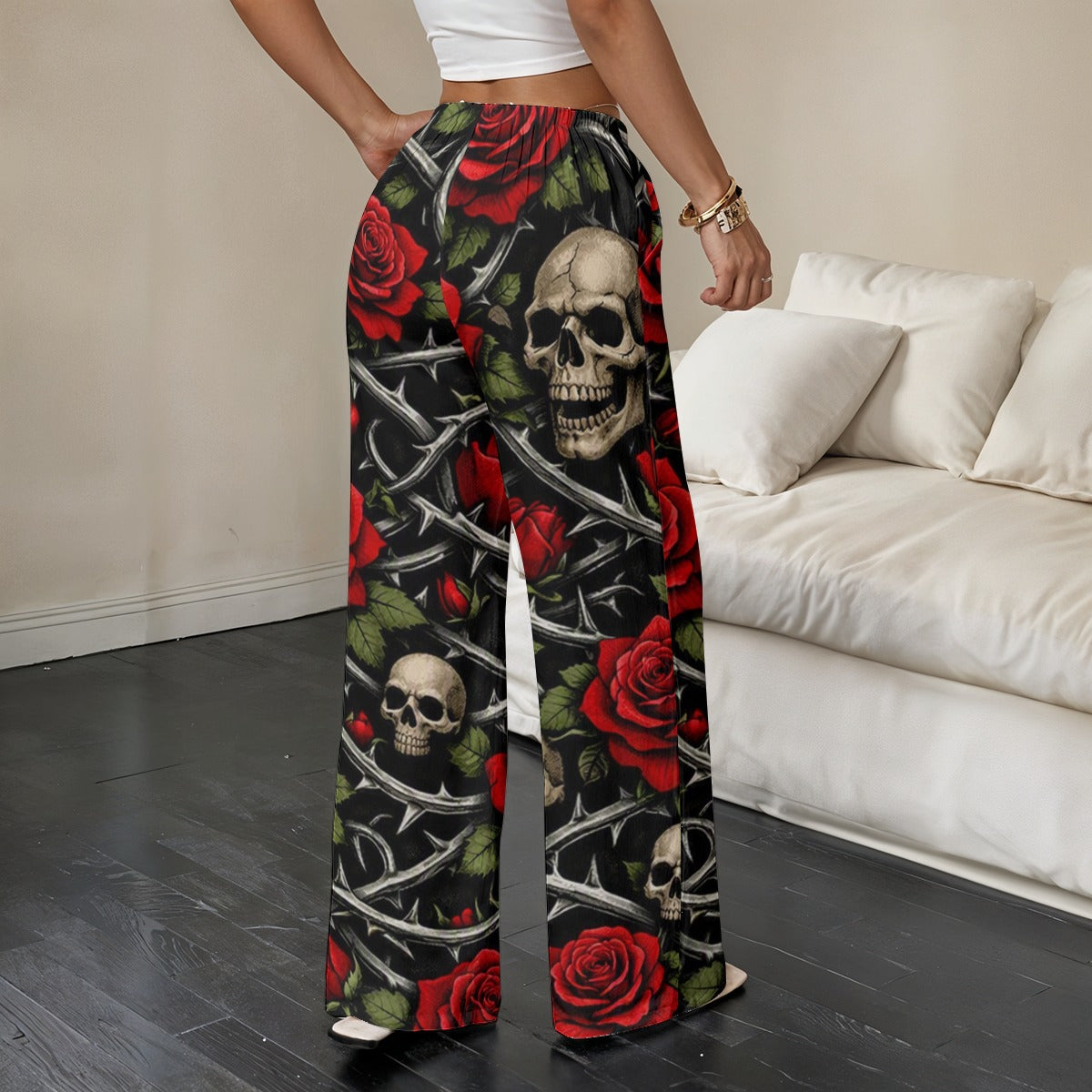 Savage Rose Straight-Leg Casual Pants