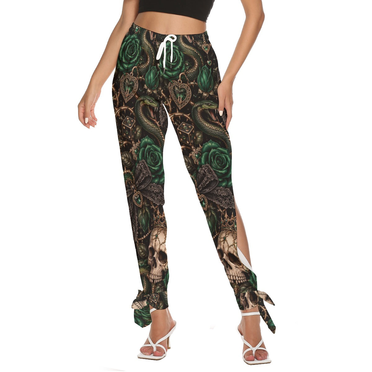 SIGNATURE SAVAGE Side Seam Cutout Pants With Bottom Strap