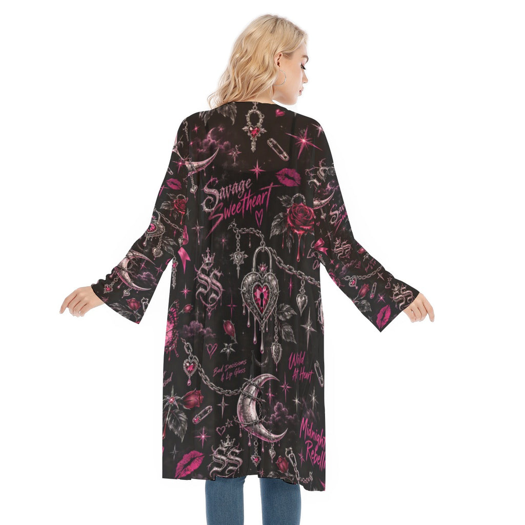 Outlaw Rebel Long Sleeve Mesh Cardigan