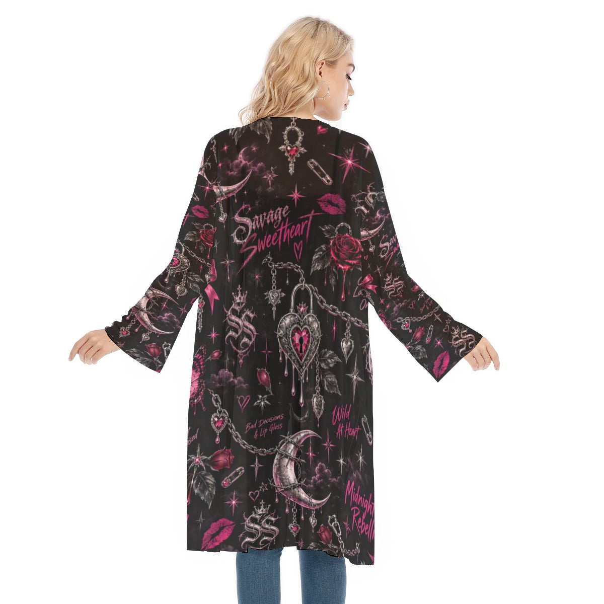 Outlaw Rebel Long Sleeve Mesh Cardigan