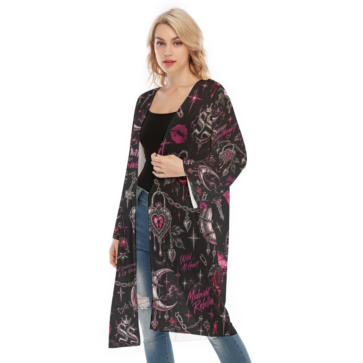 Outlaw Rebel Long Sleeve Mesh Cardigan
