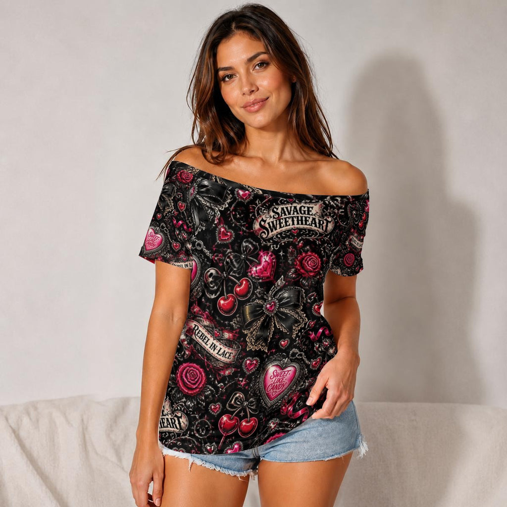 Signature Savage Off-Shoulder Short Sleeve Top