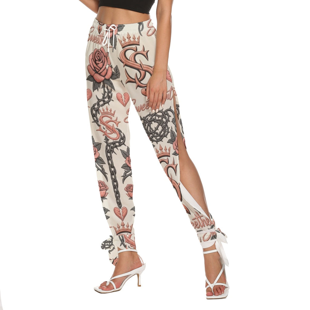 SAVAGE SWEETHEART Side Seam Cutout Pants With Bottom Strap