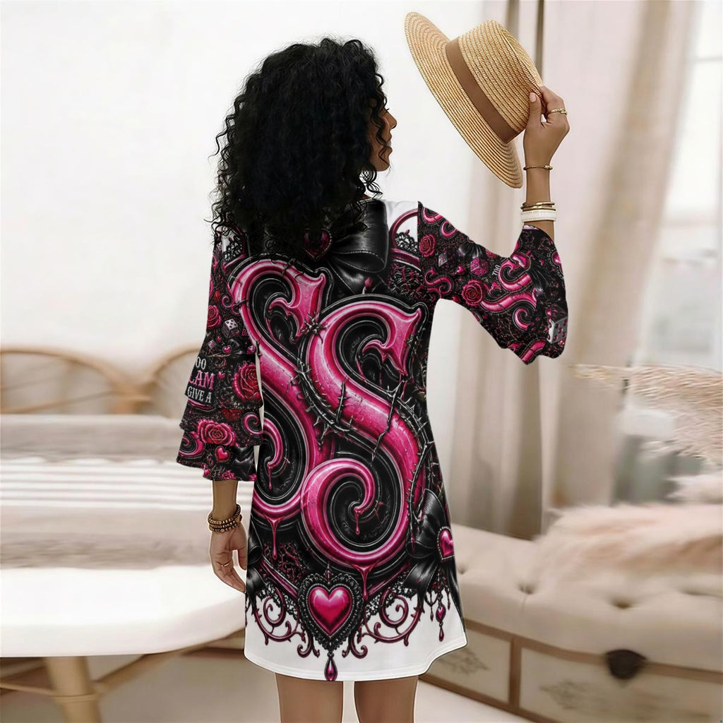 Sweet like Candy Stacked Ruffle Sleeve Dress