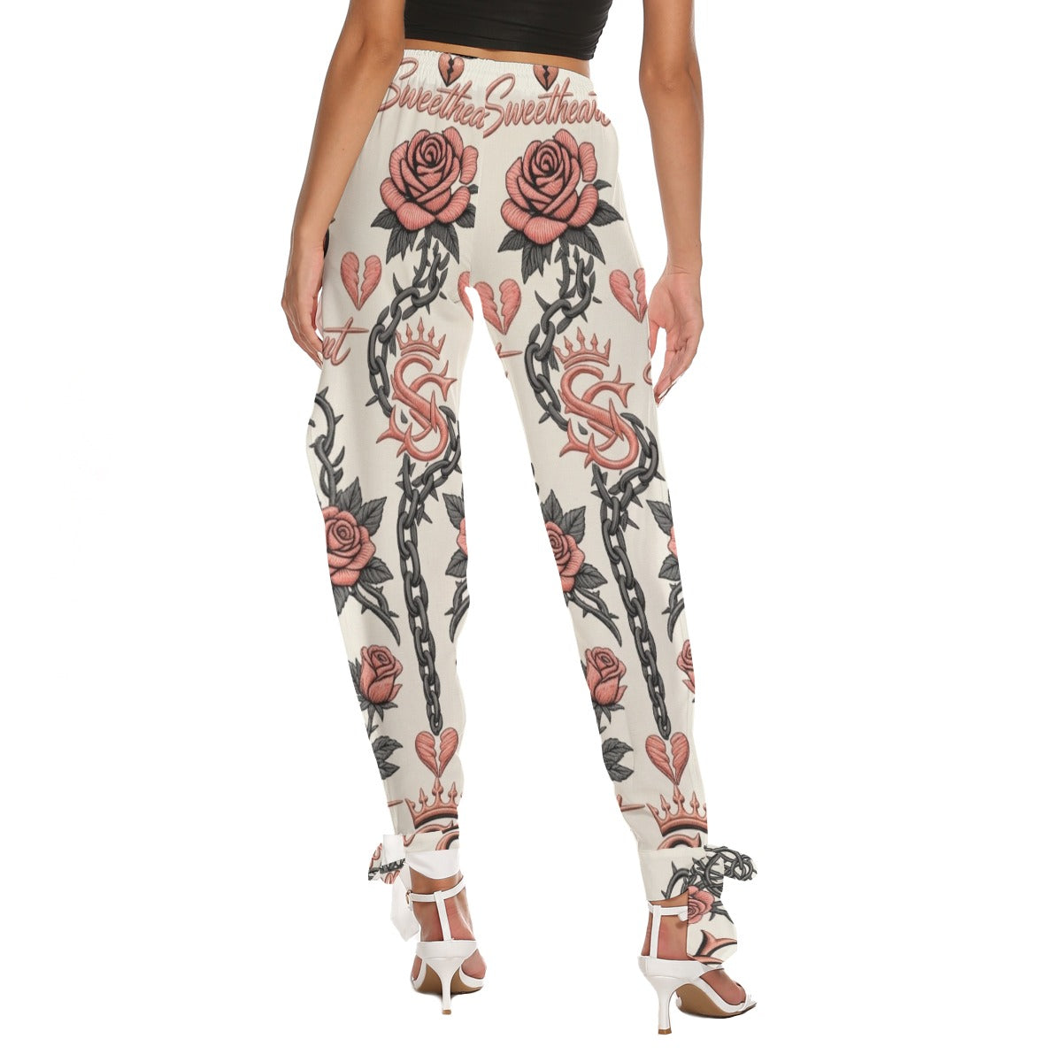 SAVAGE SWEETHEART Side Seam Cutout Pants With Bottom Strap
