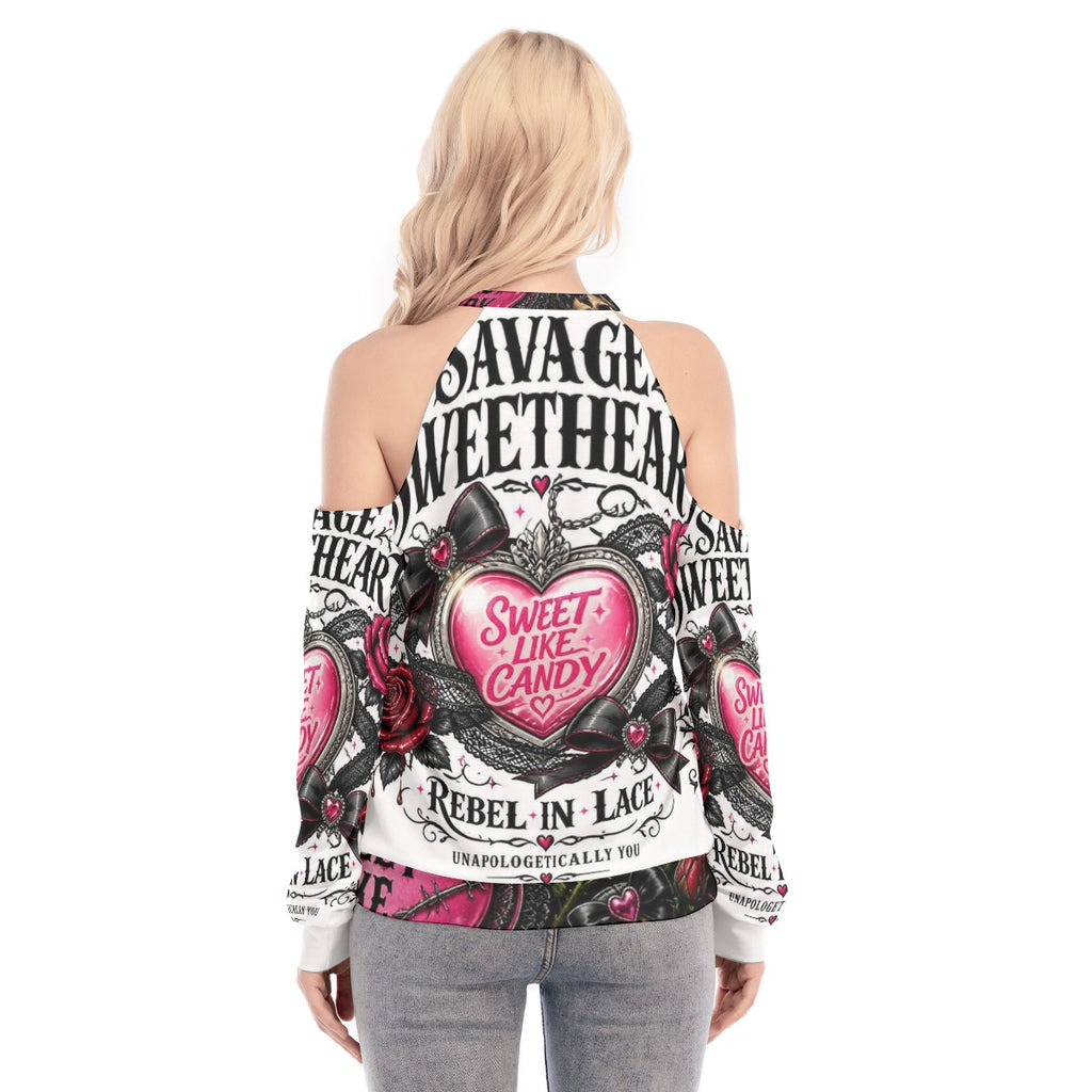 Sweet like Candy Cold Shoulder Sweatirt