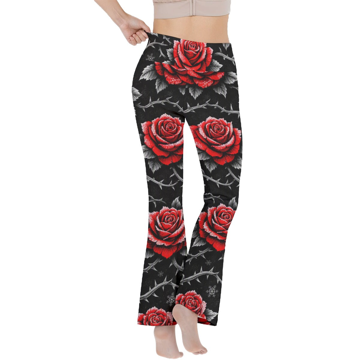 Savage Rose Reversible High-Waisted Yoga Pants
