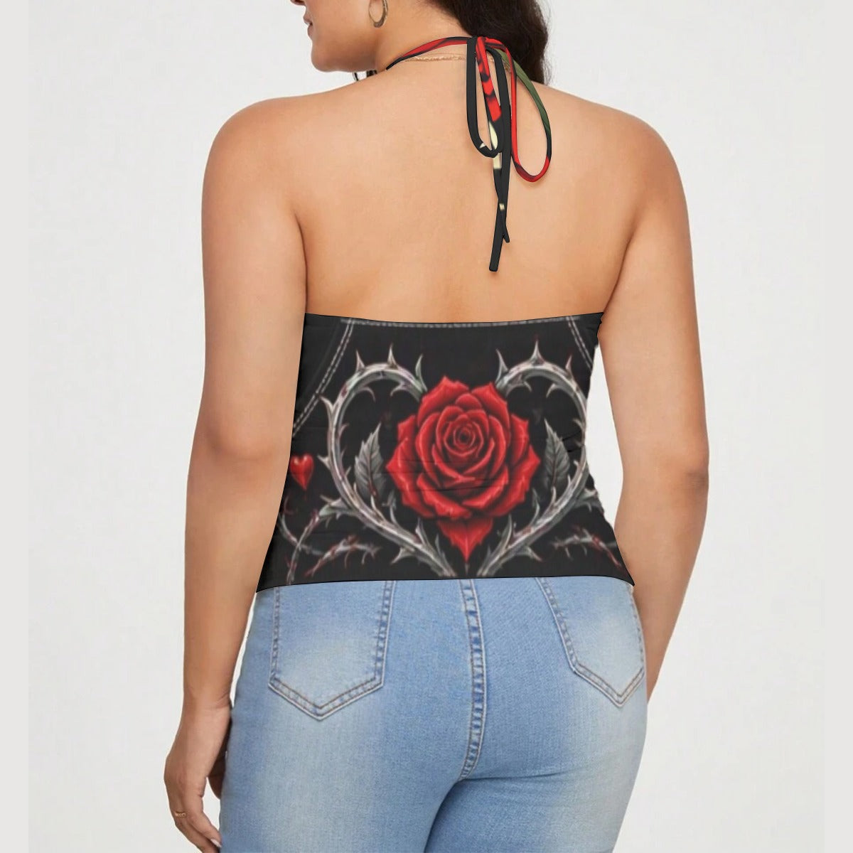 Savage Sweetheart Lace-Trimmed Tie-Back Top