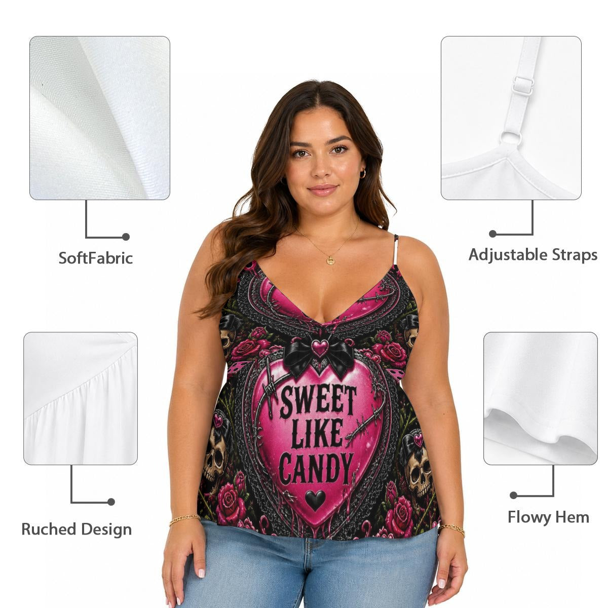 Sweet like Candy Cami Peplum Top
