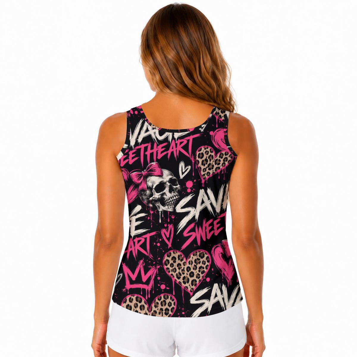 LEOPARD HEARTS Women Built-in Bra Sports Tank Tops