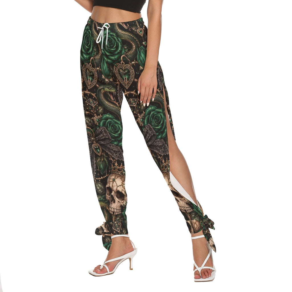 SIGNATURE SAVAGE Side Seam Cutout Pants With Bottom Strap