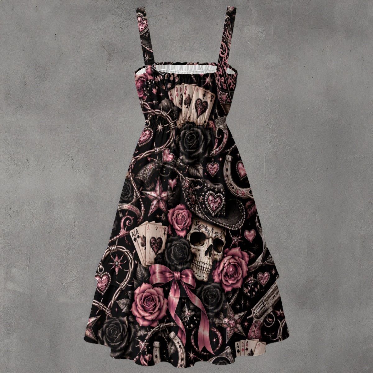 Savage Rose Ruffle Hem Dress