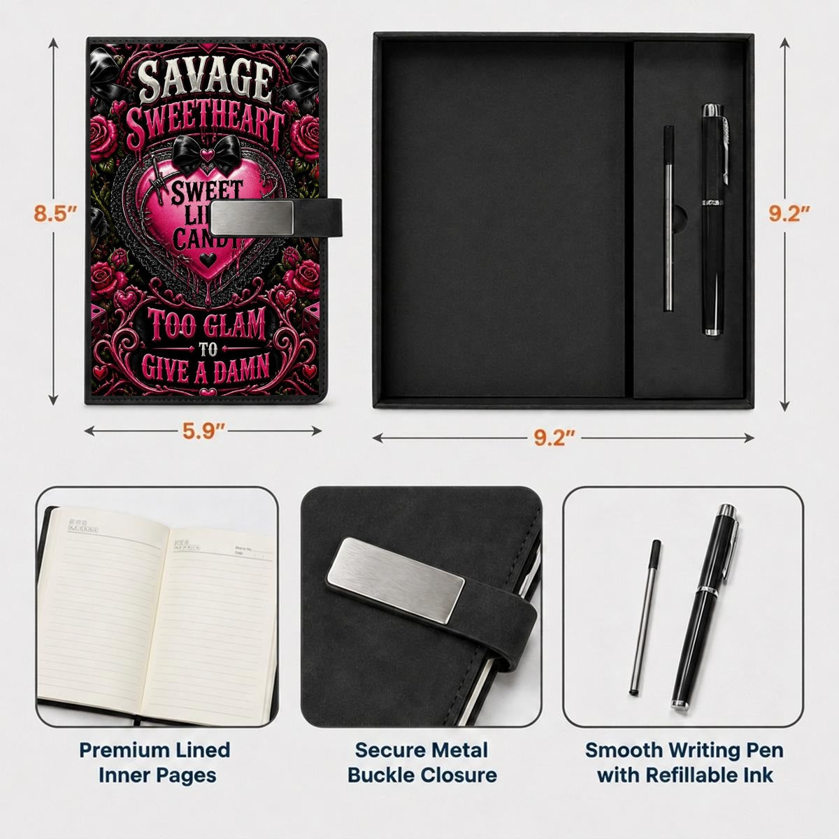 Sweet like Candy Notebook Gift Set with Metal Pen
