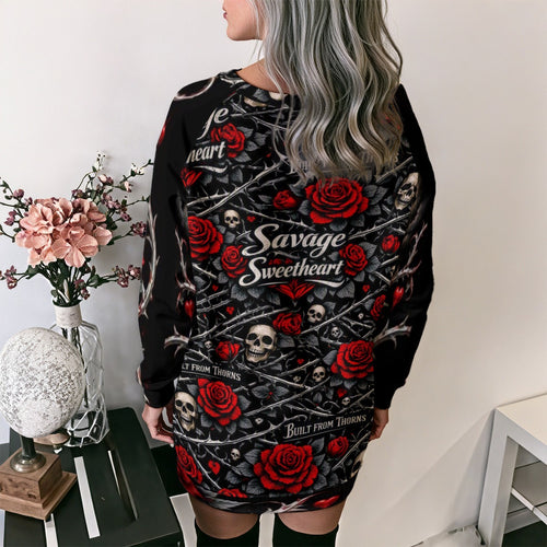 All-Over Print Women's Lace-Up Sweatshirt