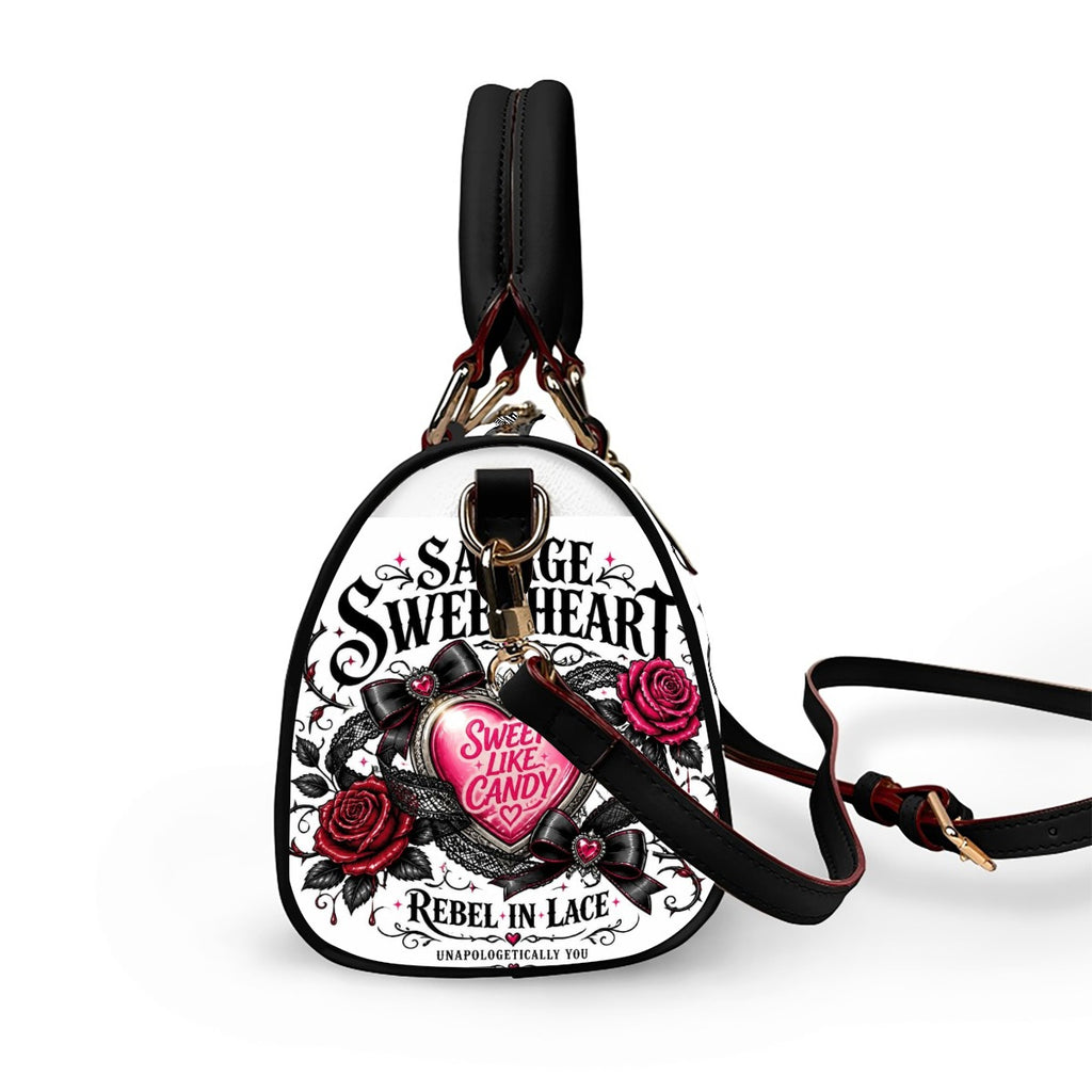 Sweet like Candy Classic Barrel-Shaped PU Leather Handbag